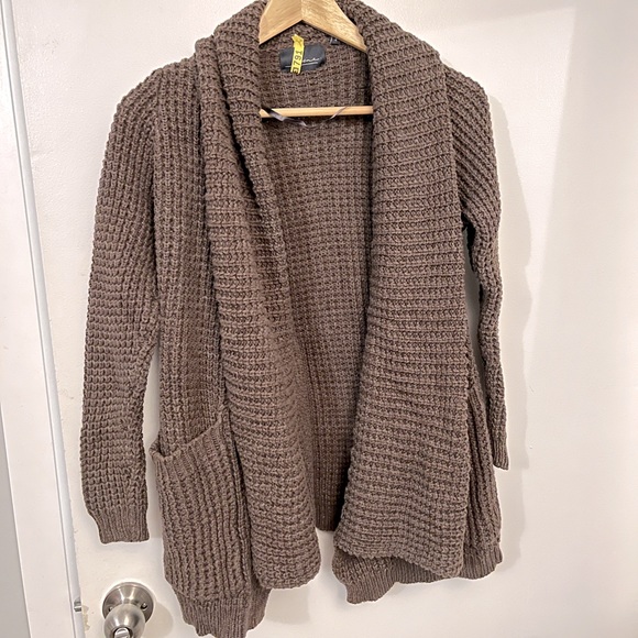 Like-New LINE John + Jenn Chunky Chocolate Cardi, XS - Picture 1 of 6